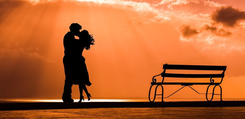 Couple watching sunset